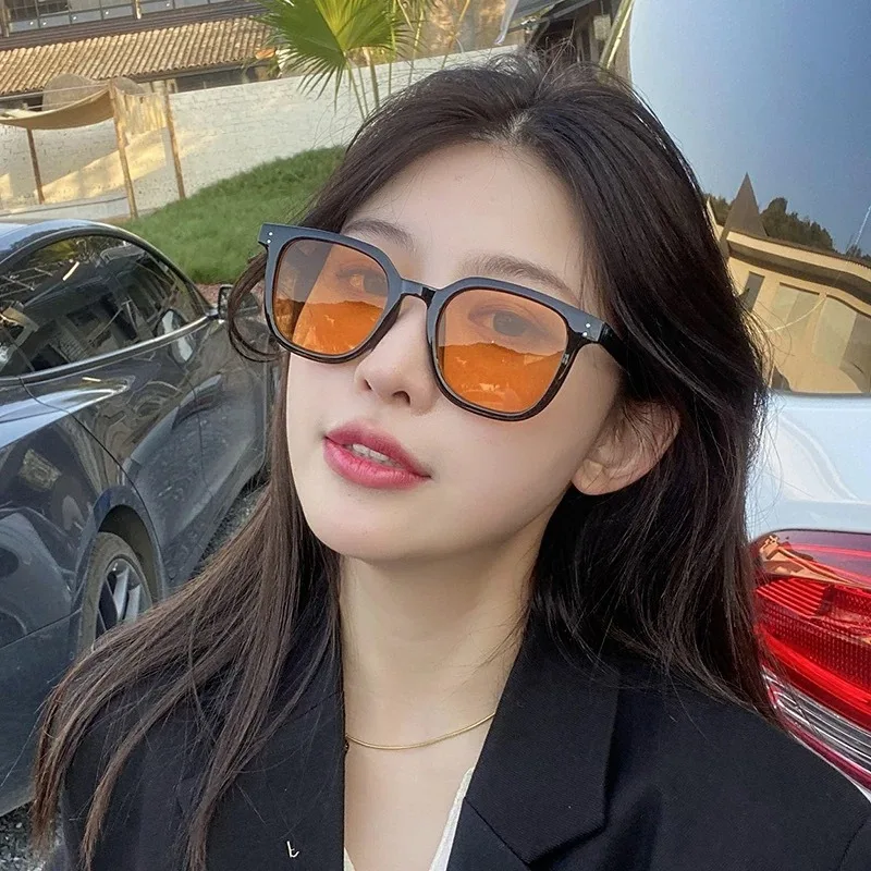 Fashion Luxury Transparent Square Sun Glasses Frame Sunglasses for Women Blush Retro Y2k Sunglasses Womens Black Sunglasses очки