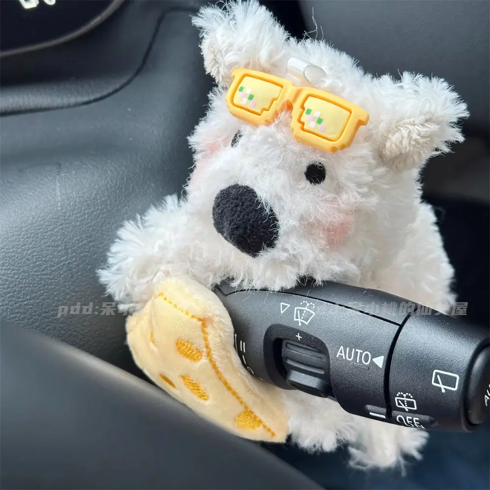New super cute cheese, West Highland plush car ornaments ins Fenghuai Barrel decoration for car use for girls giving gifts