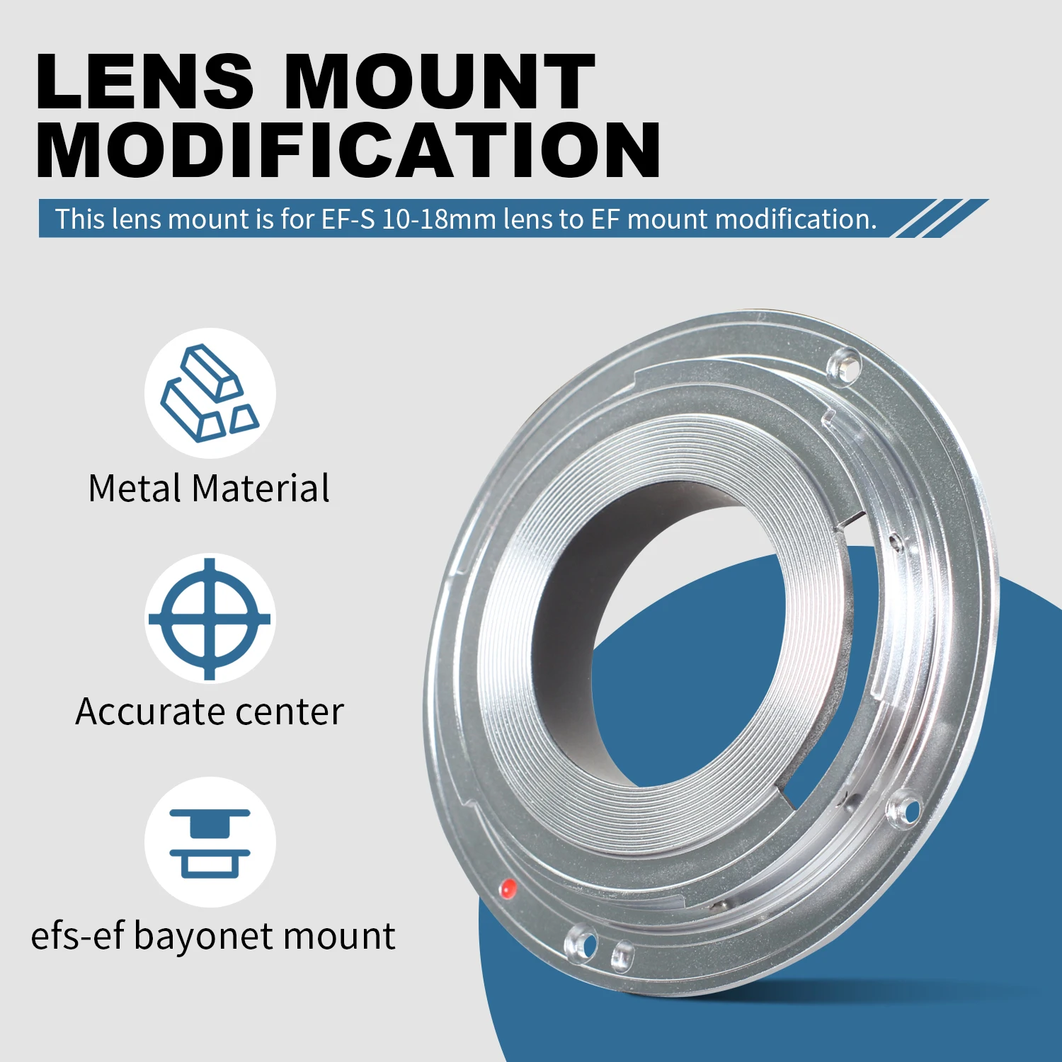 Canon 10-18mm IS STM f/4.5-5.6 Lens EF-S to EF Metal Bayonet Mount Lens Adapter