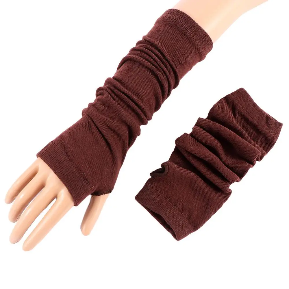 Mitaines tricotées extensibles pour femmes, chauffe-mains unisexes, gants de bras longs sans doigts, mode hivernale