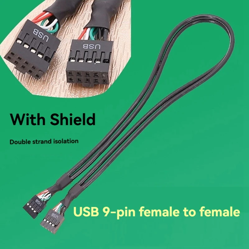 Mainboard USB 9PIN Female To Female Internal Cable USB2.0 Internal Mainboard Header Cable