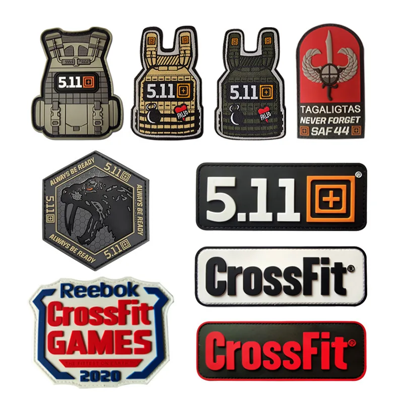 CrossFit Name Tags 3D pvc 511 Patch Embroidered Applique Sewing Label Punk Biker Clothes Stickers Apparel Accessories Badge