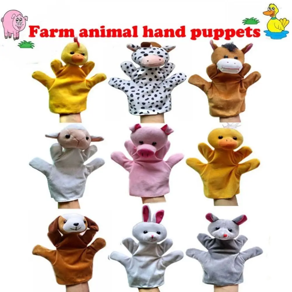 24-types handpoppen voor dierenknuffel Cartoon dier Schattige handpoppen Educatief knuffel