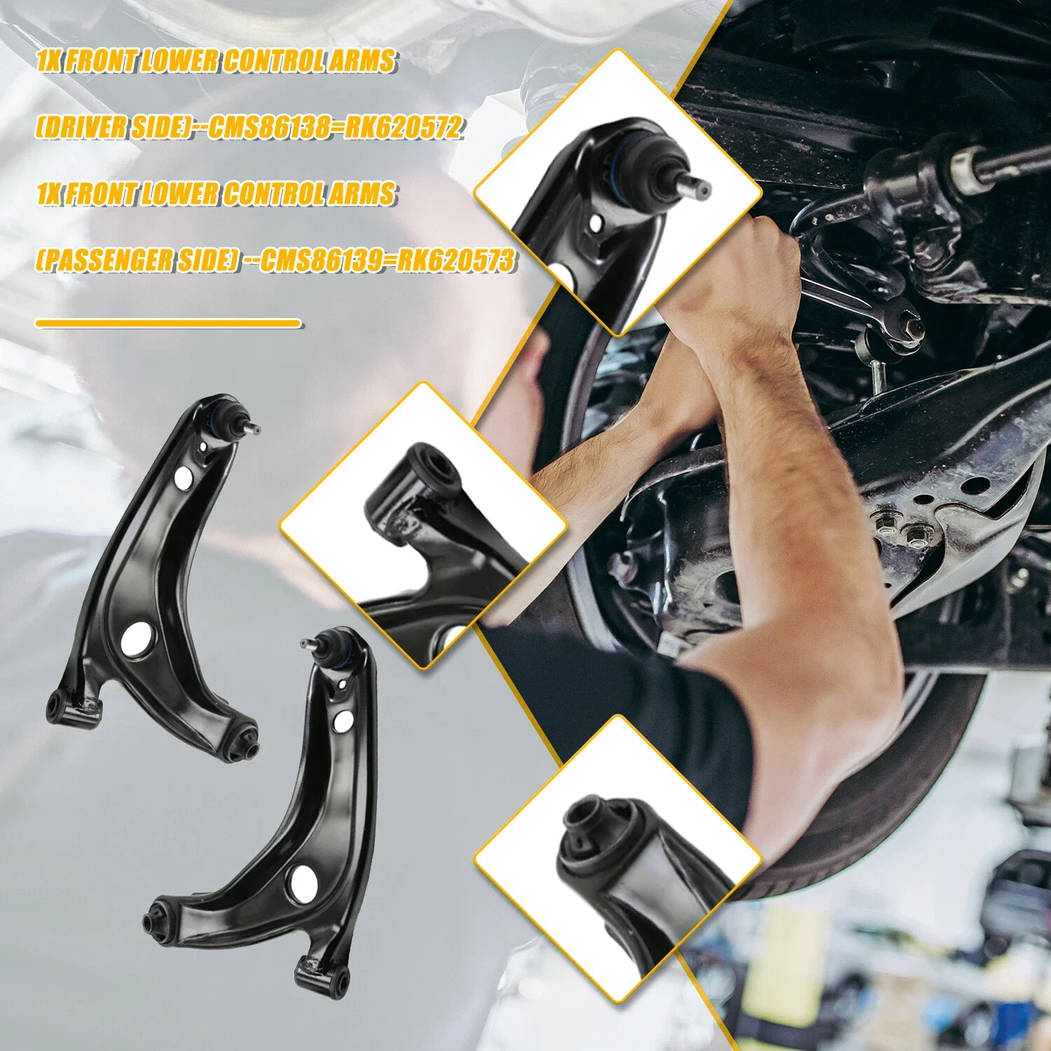 Svenubee Front Lower Control Arms with Ball Joints 2pcs Suspension Kit for Toyota Prius C Yaris Scion xD 2007 2008-2019 - Image 4