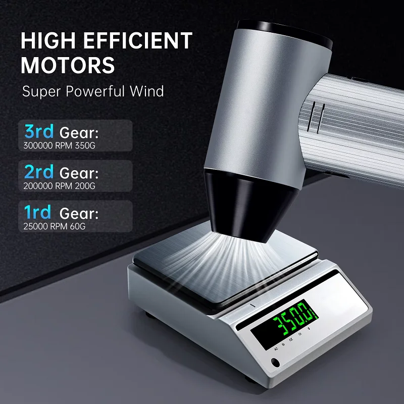 

Воздуходувка для чистки клавиатуры с 3 насадками X7, мощный вентилятор, скорость ветра 45 м/с, бесщеточный двигатель, турбовентилятор 40 мм.