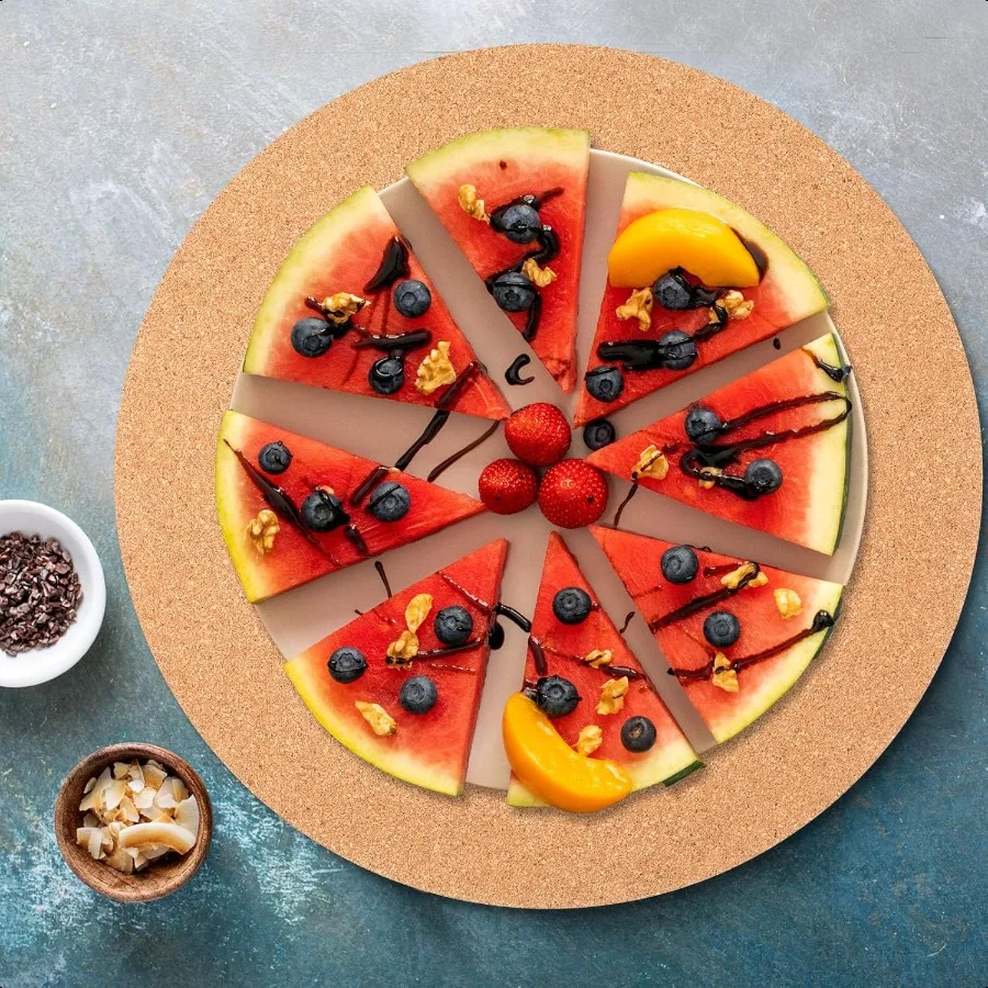 6 قطعة 12 بوصة قاعدة أكواب نباتية الفلين حصيرة الفلين الركيزة للنباتات المستديرة ماصة Corkboard حصيرة وسادة زارع الصحون لتناول الطعام المطبخ #2