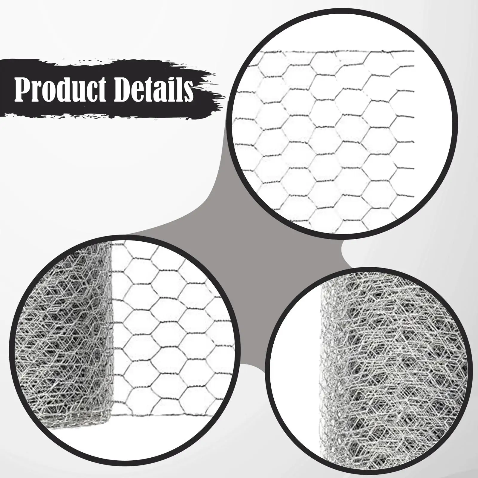 Silver Iron Wire Mesh Roll Garden Netting for Outdoor Yard Fence Pet Cage Vegetable Flowerbed Support