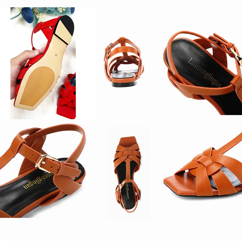 Women's Flat Roman Sandals - Non-Slip Sole, 29 Pastel Colors - Comfy Luxury Shoes, Italian Design (Sizes 35-43)