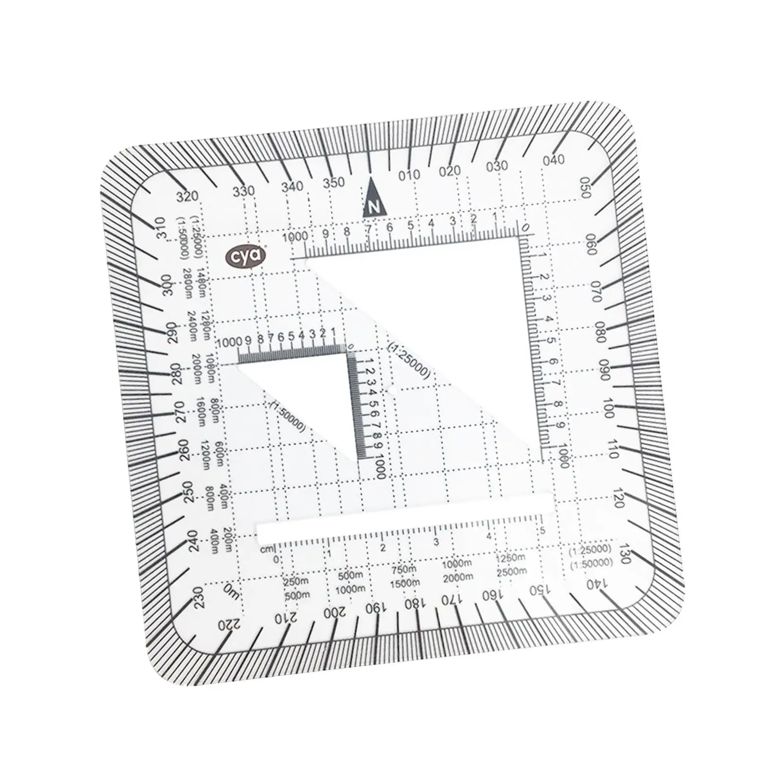 Protractor Ruler Meters Pocket Grid for Poltting Utm, Usng, Mgrs Coordinates