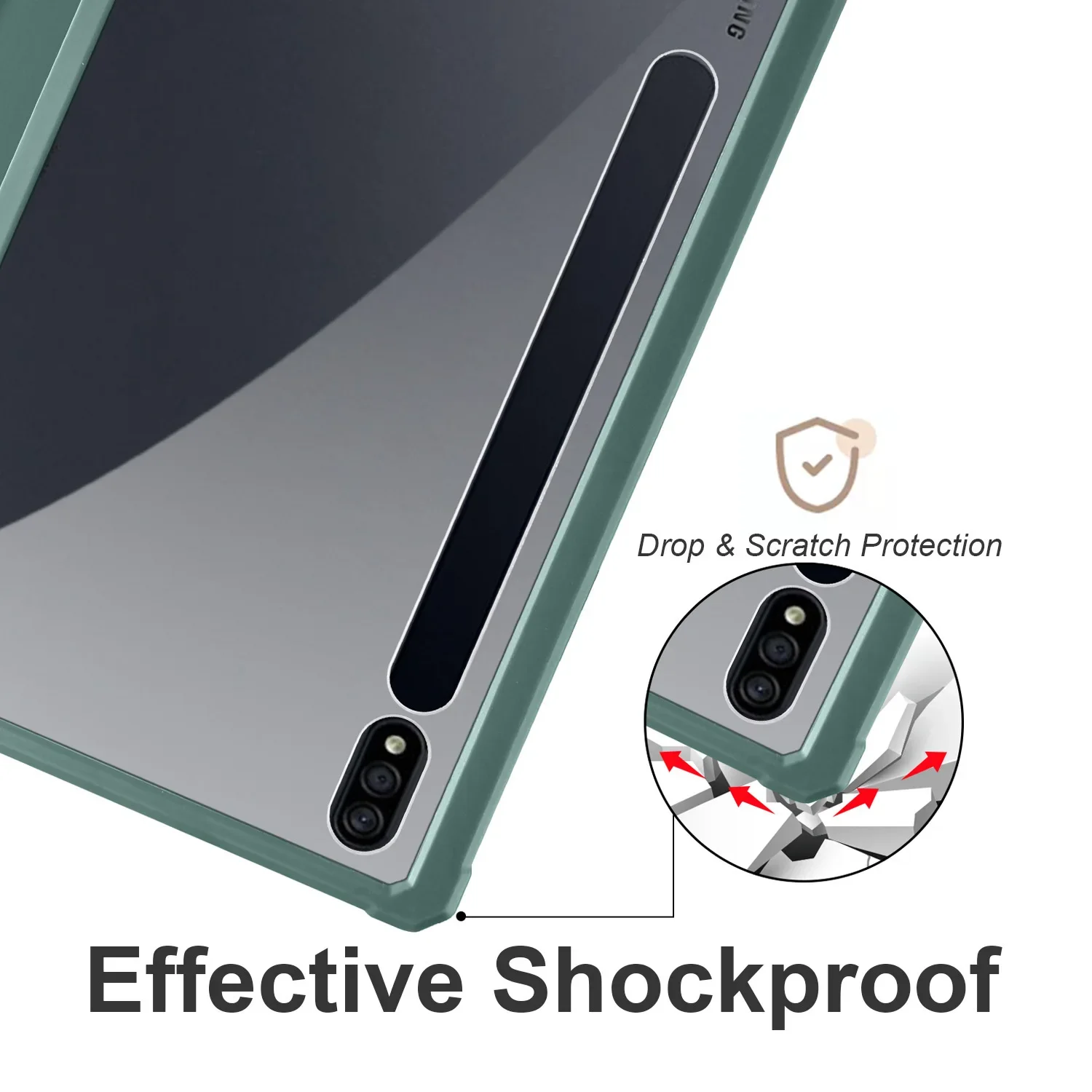 Per Samsung Tab S8 S9 Plus Ultra Custodia S7 FE A9 A8 A7 Lite Flip Cover Trasparente Antiurto Supporto Cavalletto Custodie per tablet in pelle intelligente