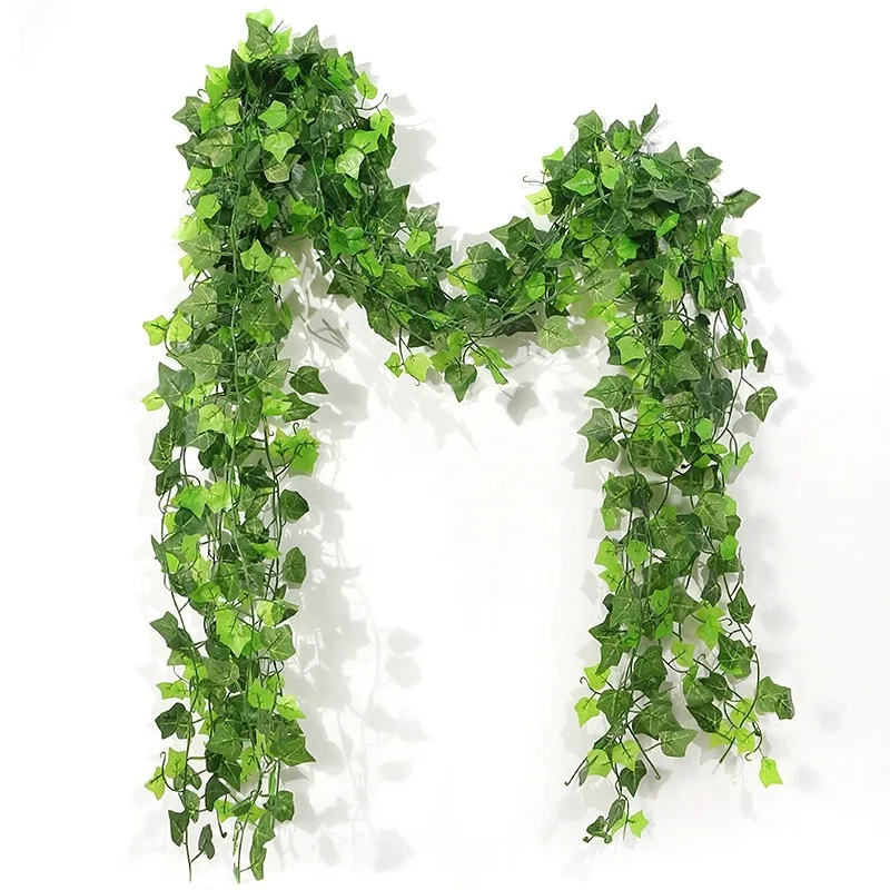 210CM Artificial Hanging Plant Fake Vine Ivy Leaf Greenery Garland Garden Fence Exterior Decor Wall Wedding Home Party Decor