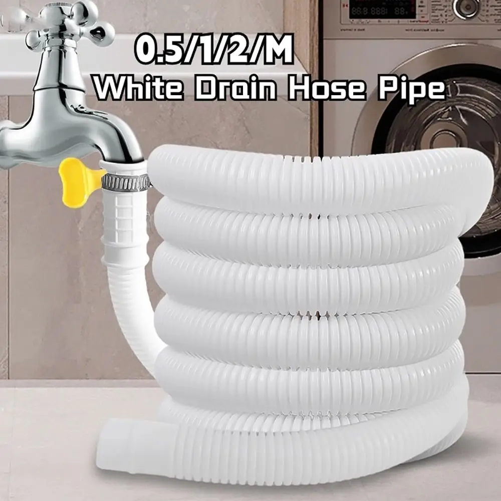 

1Pcs Faucet Accessories Drain Hose Pipe Waste Water Outlet Expel 0.5/1/2/3m Hose Tube Flexible Stretchable White PP Plumbing