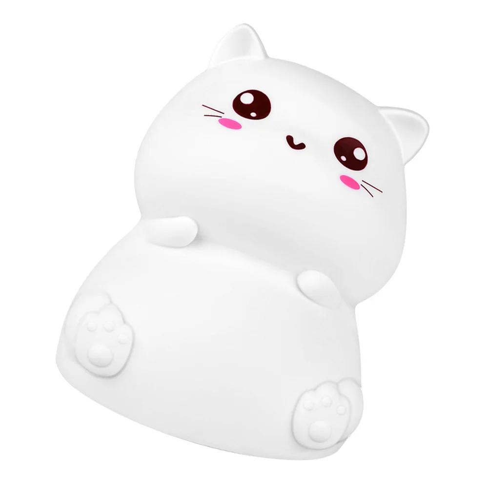 

Silicone Patted Lamp Cat Night Light Rechargeable Bedroom Decor Color Changing LED Lamps for Living Study Baby