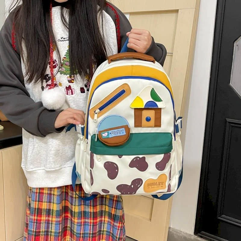حقائب ظهر Kawaii شخصية على الطراز الكوري للفتيات الجميلات من النايلون حقائب مدرسية للطلاب متعددة الاستخدامات حقائب سفر عالية السعة #3
