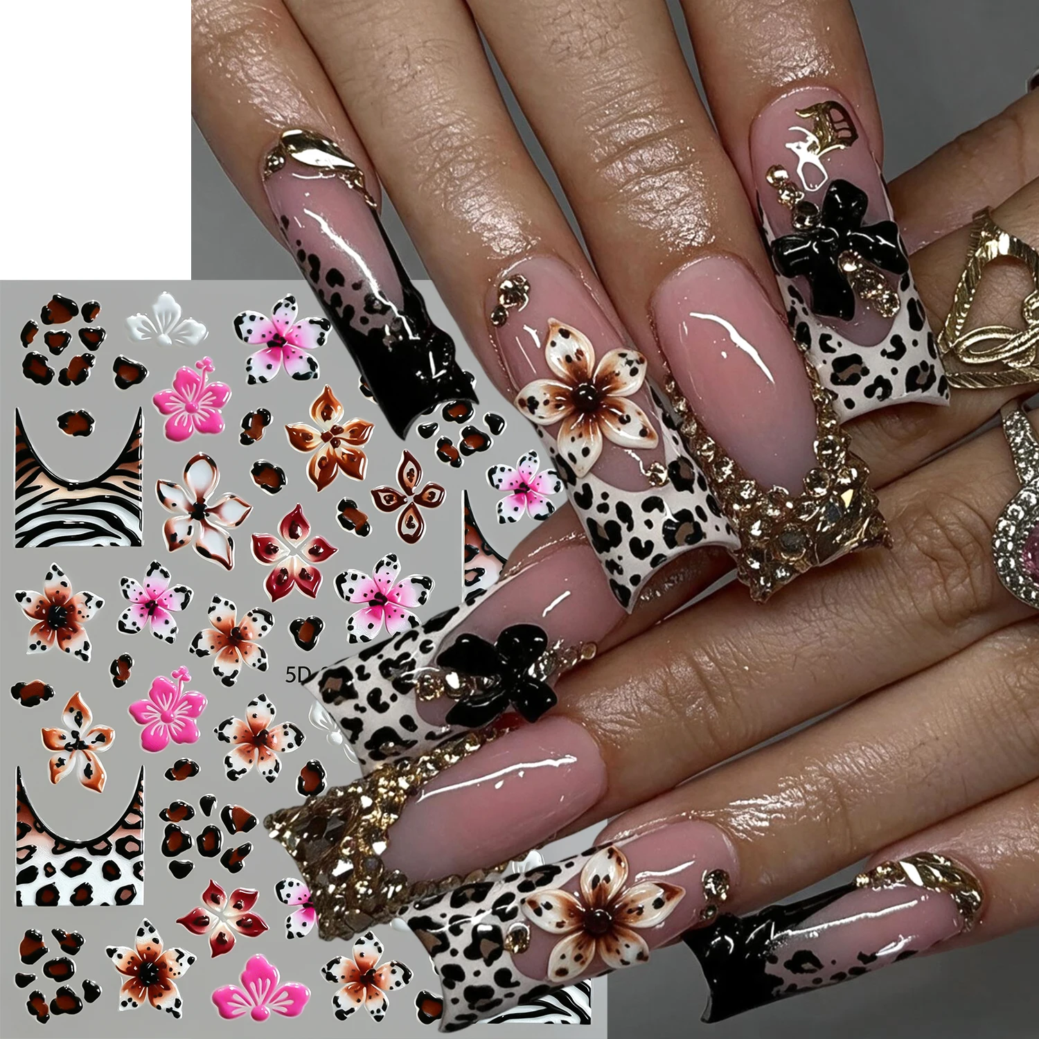1 Adet 5D Kabartmalı Çiçek Des - Nail Art Zebra Design incelemesi ve fiyatı