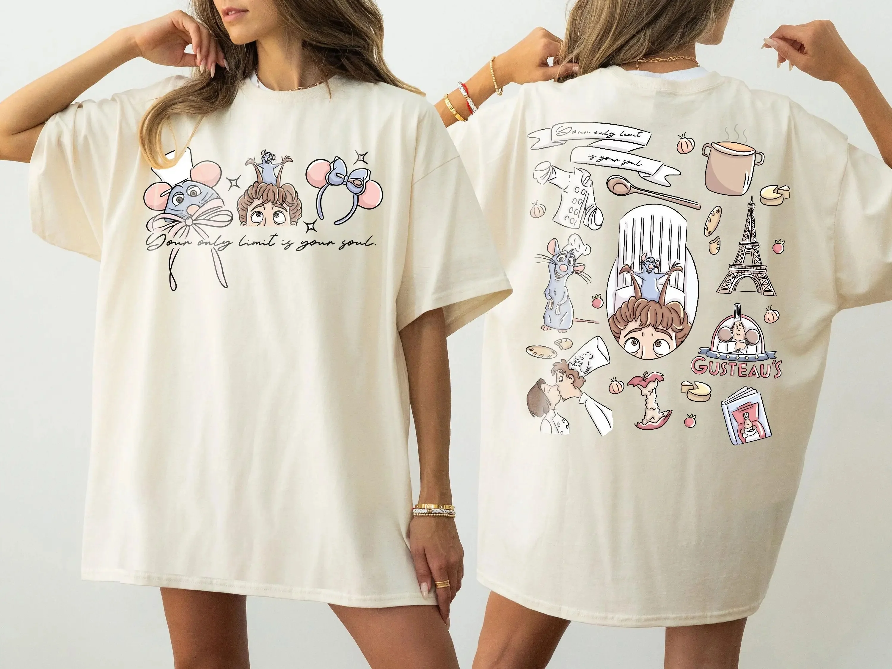 T-Shirt aus Baumwolle mit Ratatouille-Cartoon-Motiv für Erwachsene und Kinder – ein Must-Have für Fans der Lebensmittel-Animationsfilme, für Männer, Frauen und Kinder. – Detail 6