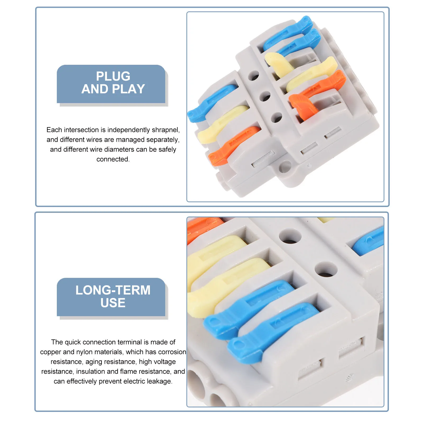 2 قطعة موصلات الأسلاك 3 في 6 خارج رافعة نوع موصل كهربائي لا أدوات المطلوبة السيارات سلك لصق الفاصل كتل طرفية عدة