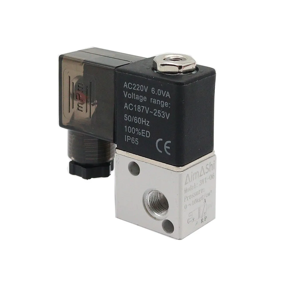 

Direct Action Electromagnetic Valve 3V1-06 1/8" 2 Position 3 Way Pneumatic Solenoid Valve