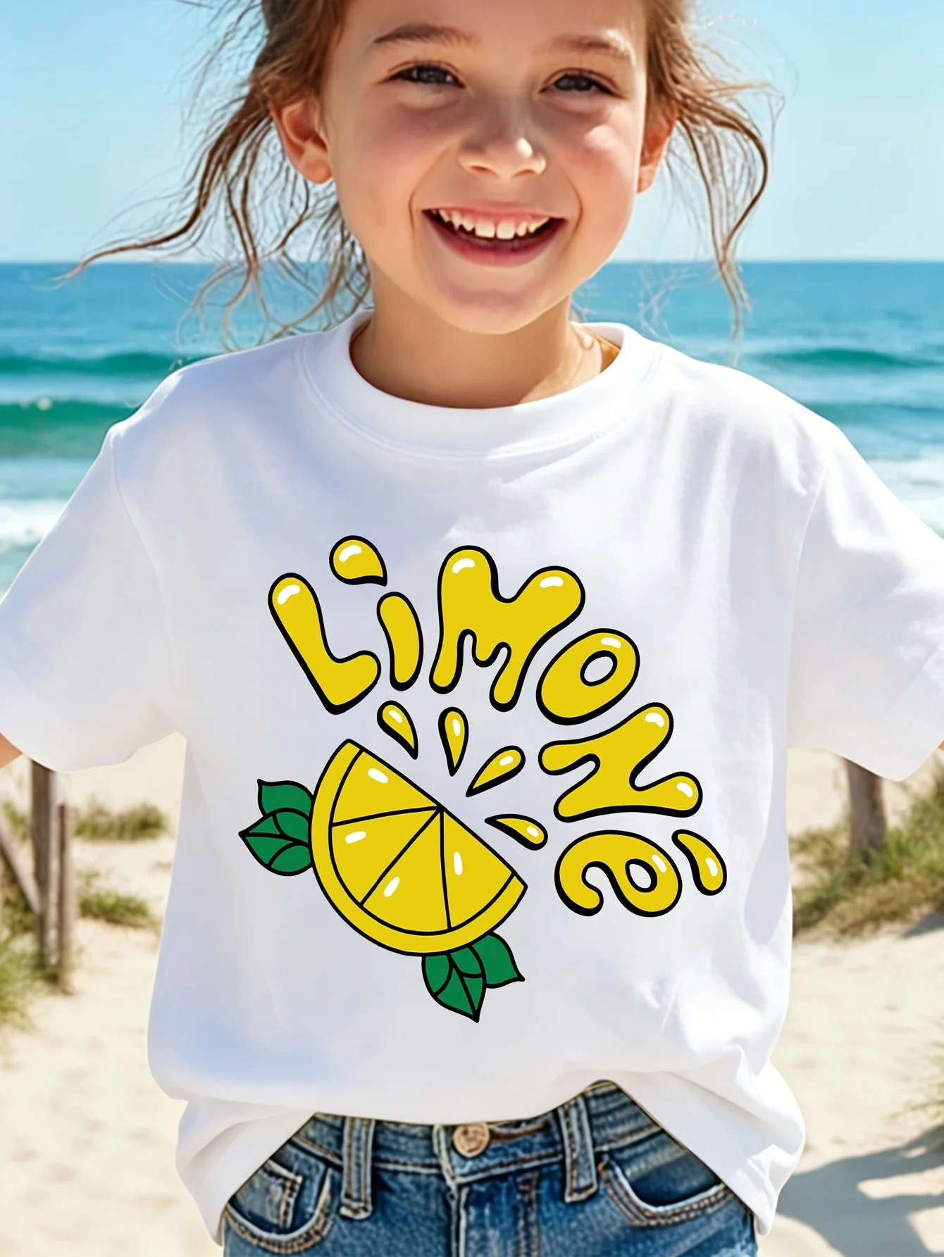 Cute Lemon Slice Leaf Splash Bubble Text Graphic Family Matching T Shirt Boys Girls Short Sleeve Tees Parent Kid Summer Tops