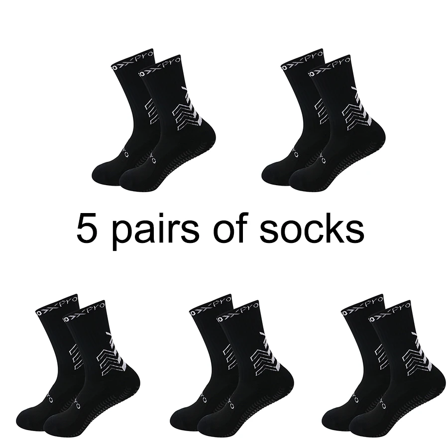 3/5 pairs of football socks, thickened towel bottom, adhesive anti slip sports cycling socks, basketball socks,