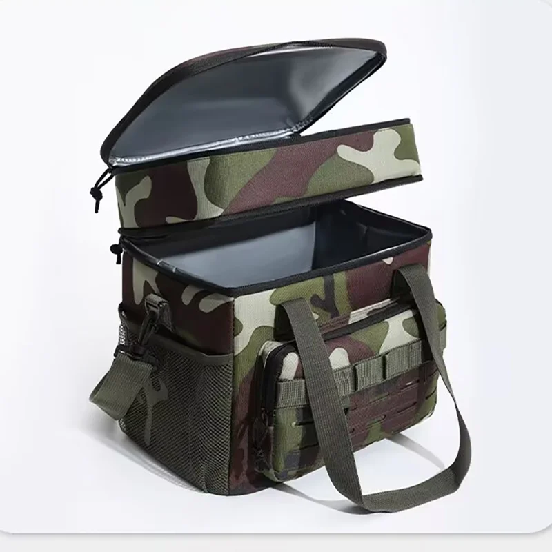 Waterproof Thermal insulation Double Lunch Bag camouflage tactical ice bag thickened freezer bag outdoor picnic storage bag﻿