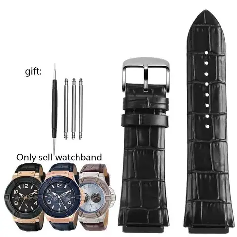 Genuine Cowhide Watchbands for Guess Series Band W0040g3/0247g3/0040 G7 22mm Waterproof Men's Watch Strap
