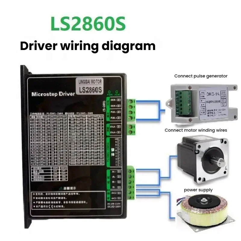 86 Step Motor Set LS86HB65D14+LS2860S Driver Spontaneous Pulse IO Single/Double Pulse