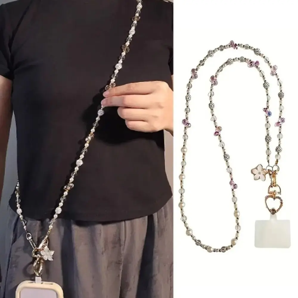 

Fashion Beaded Bag Chain Adjustable Anti Loss Strap Phone Chain Colorful Synthetic Crystal Phone Neck Straps Mobile Phone