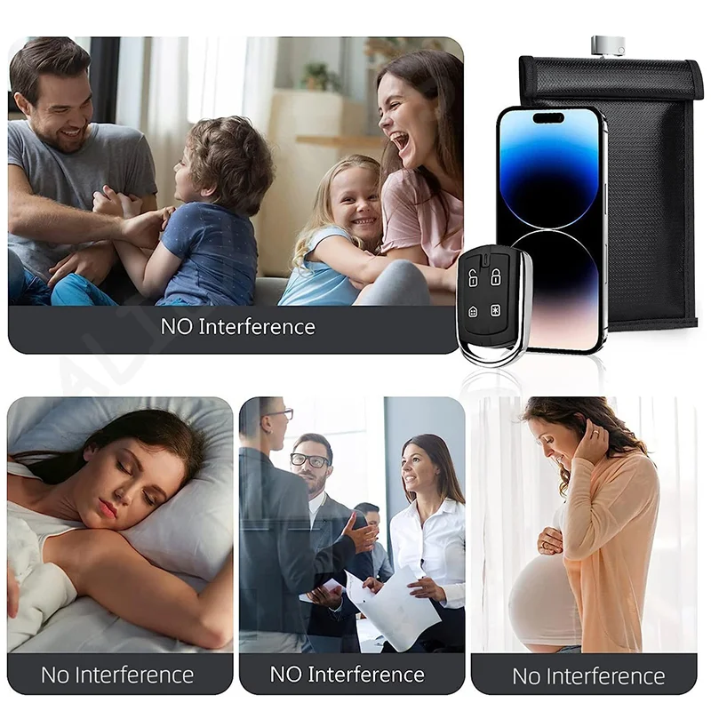 NewRFID Signal Blocking Shielding Pouch Car Key Araday Bag Cell Phone Blocker RFID Signal Blocking Shielding Pouch Case