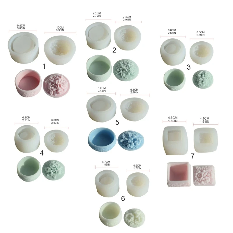 Crystal Resin Silicone Molds with Lid Birthday Rose Decorative Storage Box Mold