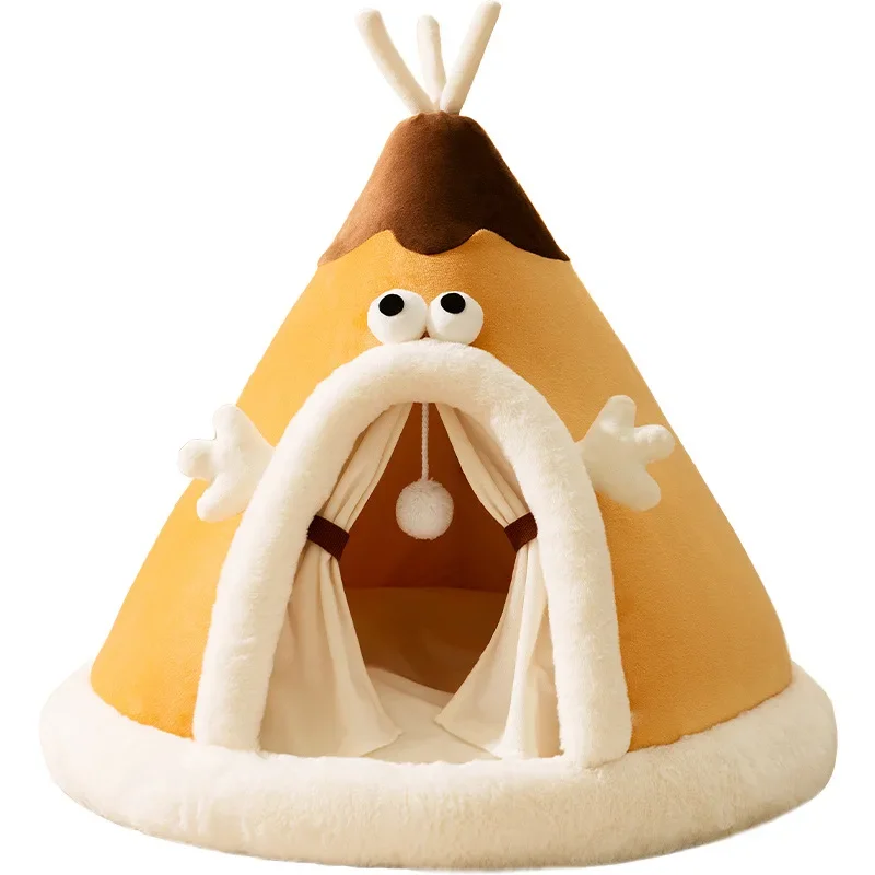 

Autumn and winter cat warm thickened tent cat litter dog small dog cute triangular kennel yurt pet litter