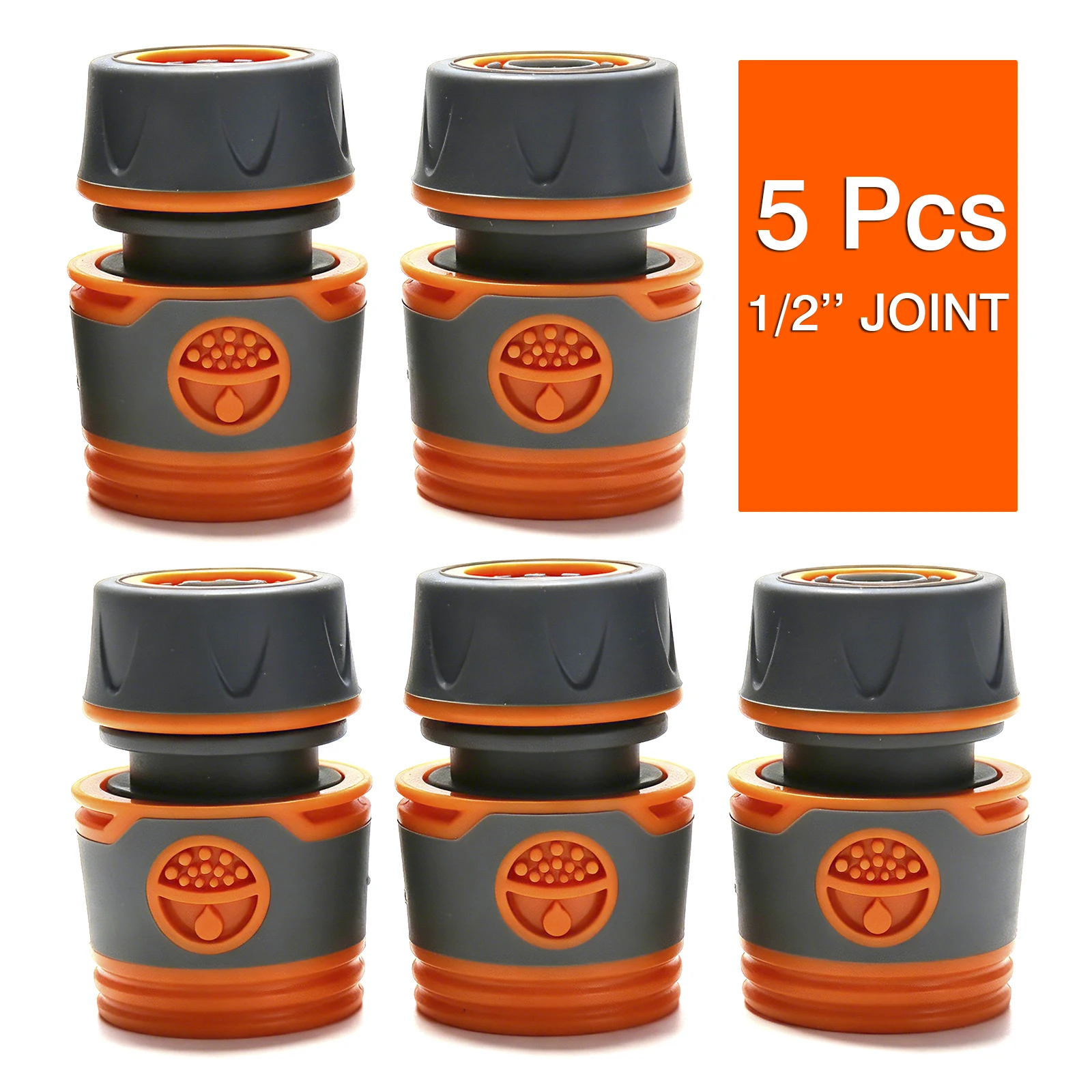 Lot de 5 raccords rapides pour tuyau d'arrosage 1/2 po, pour réparation et extension, adaptateur de couplage pour tuyau d'irrigation 12 mm 16 mm