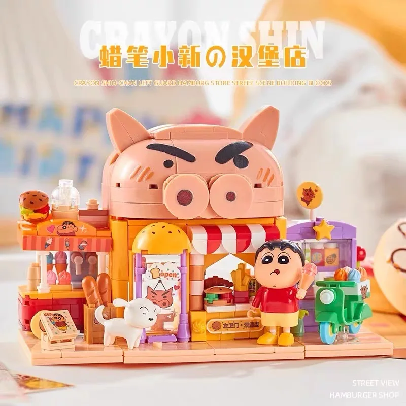 Original Crayon Shin-chan Building Blocks New Cartoon Anime Fold Jigsaw Puzzle DIY Mini Decorate Model Children's Toys Girl Gift