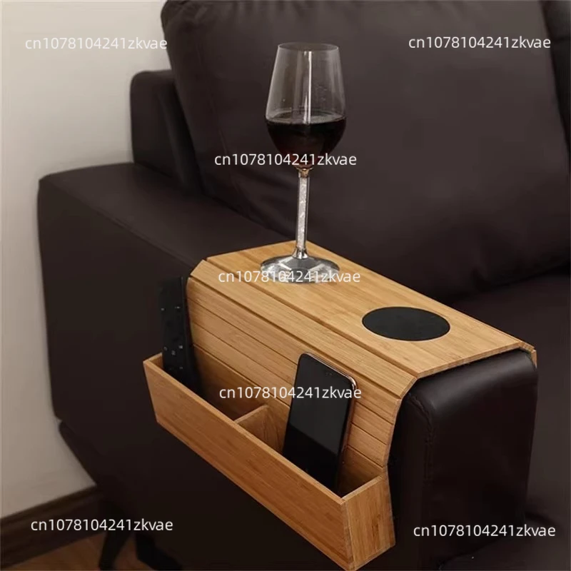 Black sofa armrest tray table with most popular designs bamboo couch organizer with cup holder Black Couch Tray For Arm