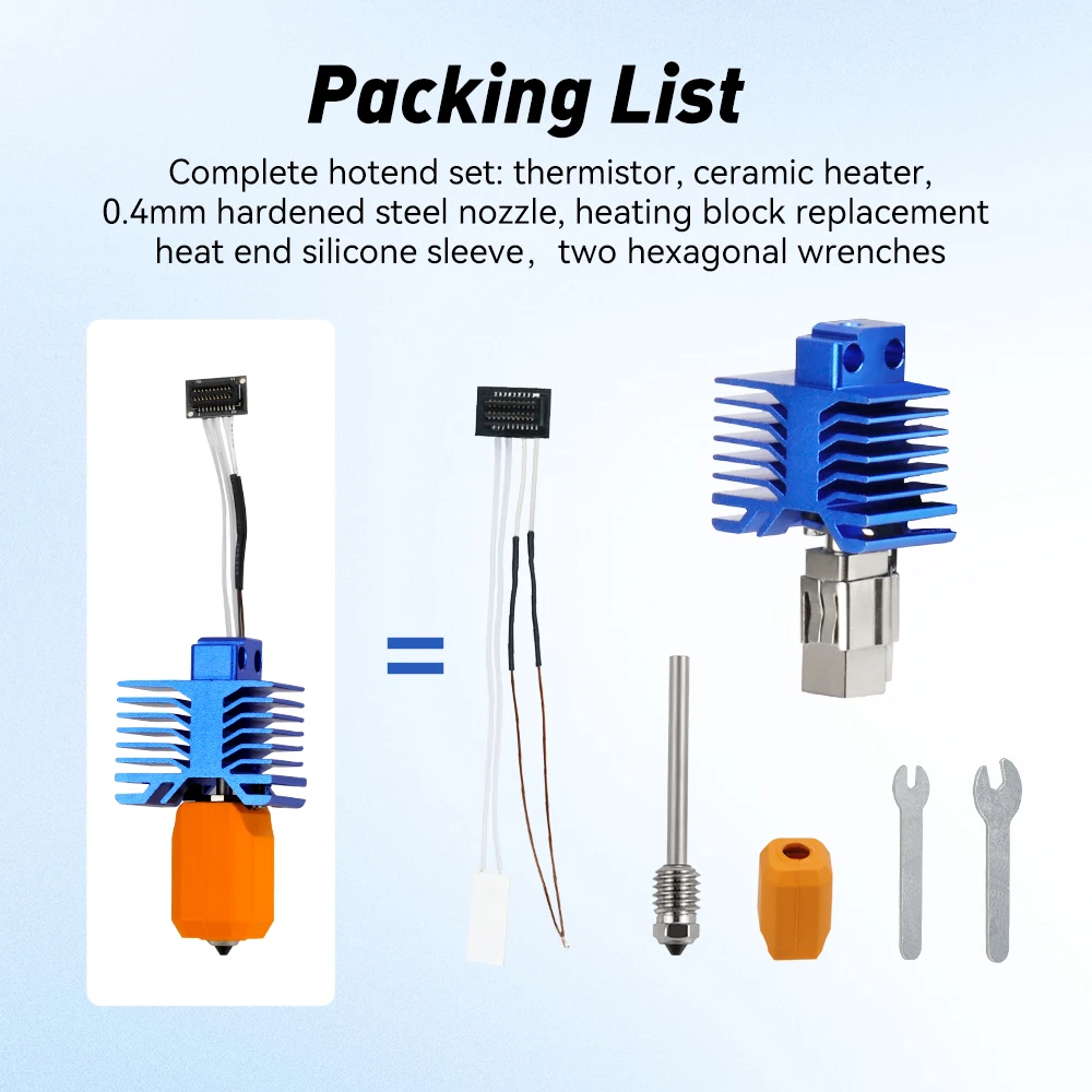 TZ5.0 Hotend-Kit für Bambu Lab P1P/P1S, einteilige Bimetall-Härtestahldüse, Hotend 0,4 mm für Bambulab X1/X1C 3D-Druckerteil – Detail 8