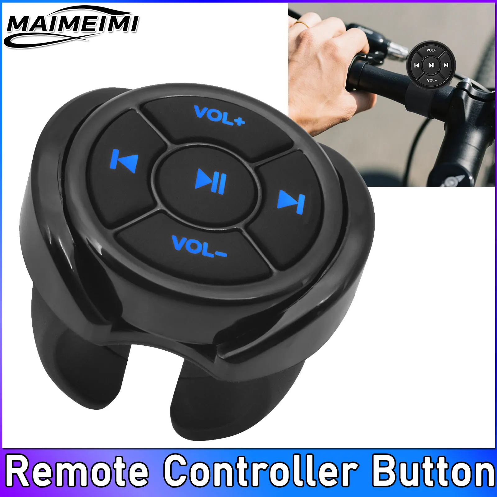 

5 Key Media Wireless Bluetooth-Compatible Media Button Remote Controller Car Motorcycle Steer Wheel MP3 Music Play For Android