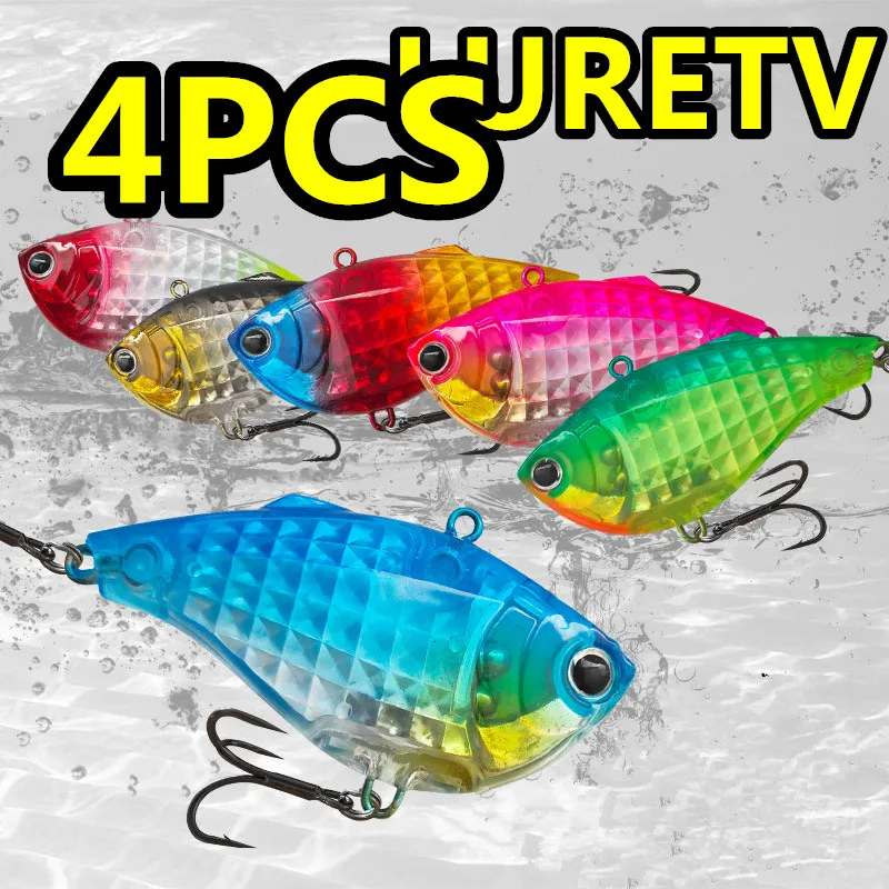 

LURETV Same Style Classic RED EYED SHAD 4PCS 6cm 15.5g Luya VIB Noise Remote Throw KVD Champion Bait 8002