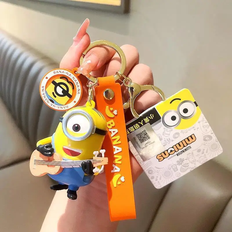 Miniso Kawaii мультфильм детский брелок с миньонами аниме пара кулон рюкзак кулон Боб Кевин Стюарт подарок на день рождения для девочки