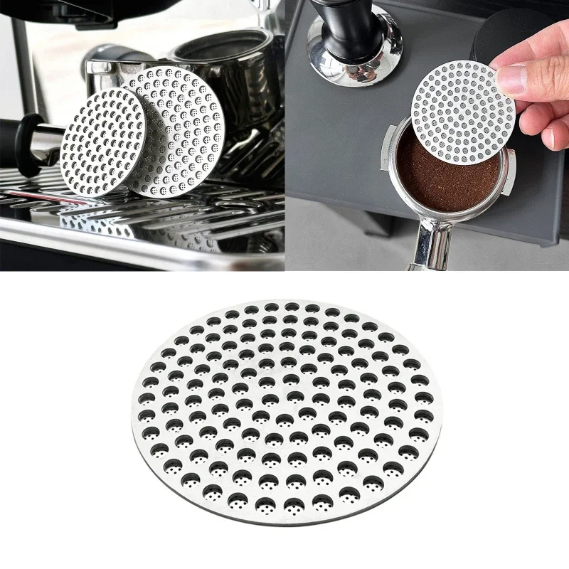 1pc 51/53/58mm KitchenCoffee Puck Stainless Steel Double Layer Fine Filter Screen For Portafter Basketball Espresso Accessories