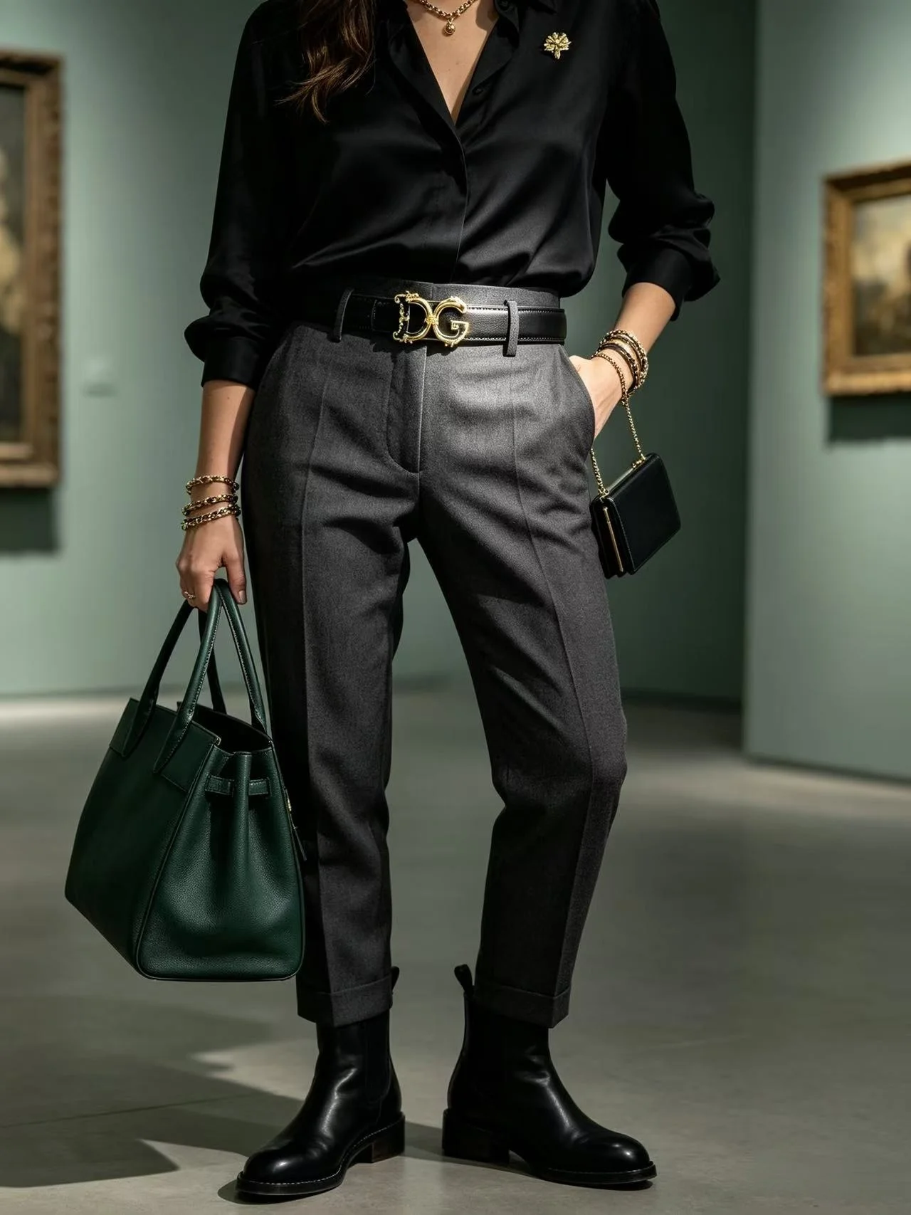 A premium women's business-style belt featuring pure color and a minimalist, casual design that pairs perfectly with jeans and d
