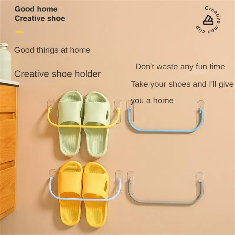 Bathroom Shoe Rack Wall Mounted 180 Degree Adjustment Reliable Strong Bathroom Supplies Shoes Storage Rack Labor-saving