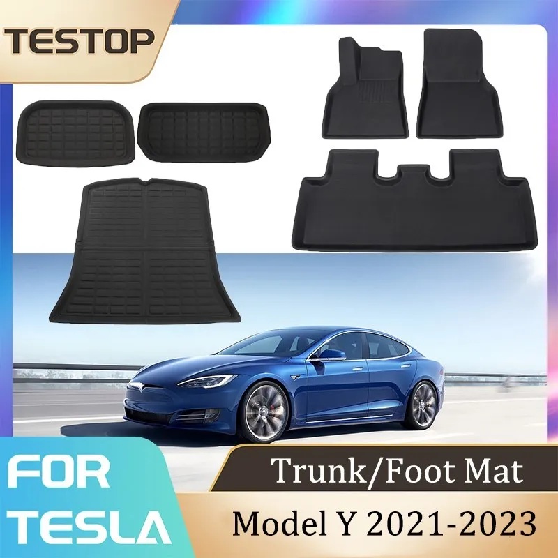 

Tesla Model Y Foot Trunk Cargo Mat XPE Dedicated Luggage Mat Left Rudder Floor Carpet Mud Pad 2021-2023 Interior Accessories