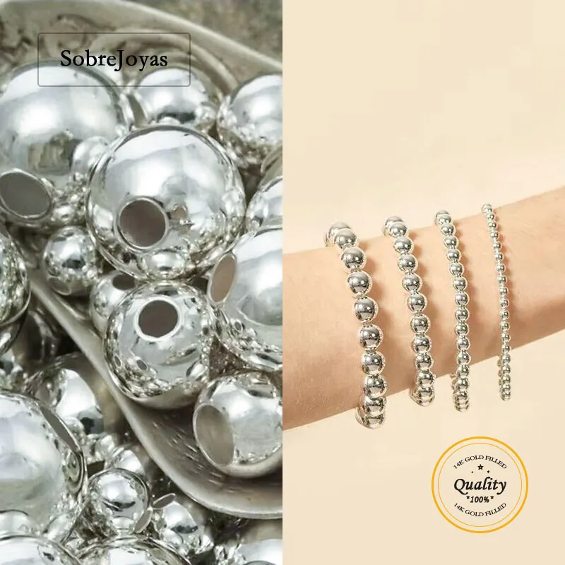 

Круглые бесшовные бусины из стерлингового серебра 925 пробы 1,8/10 мм для изготовления ювелирных изделий своими руками, аксессуары, бисер, фурнитура для ювелирных изделий