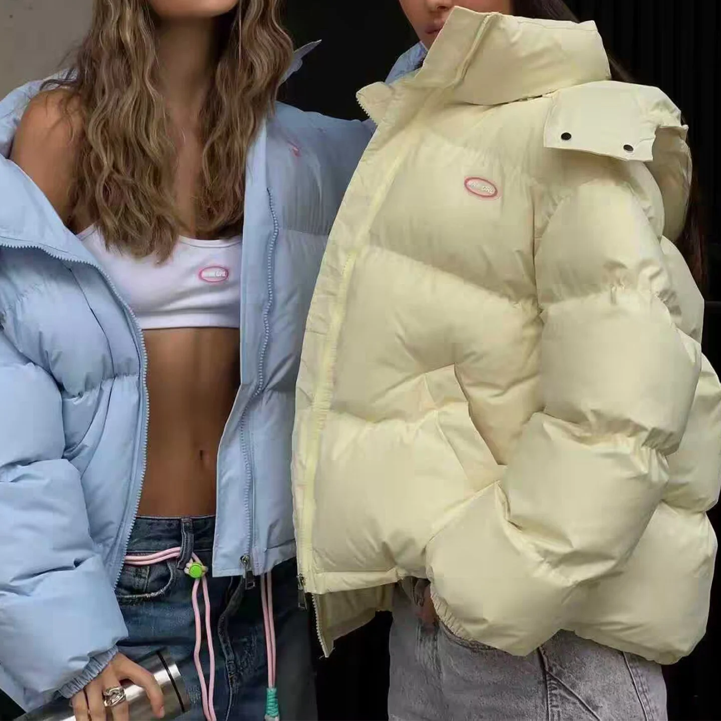 2025 Inverno delle nuove donne Faion Casual Allentato Cappotto a quattro colori Personali Abbigliamento quotidiano ort Cerniera Sve Lungo da donna Jaet