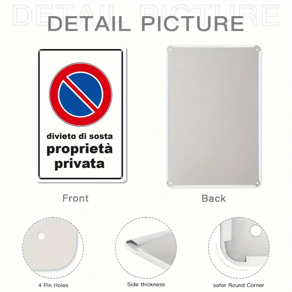 لافتة حديدية ثنائية الأبعاد "بدون مواقف السيارات الخاصة" - قطعة واحدة من لوحة ديكور مستطيلة، ديكور جداري للمنزل والمقهى #2