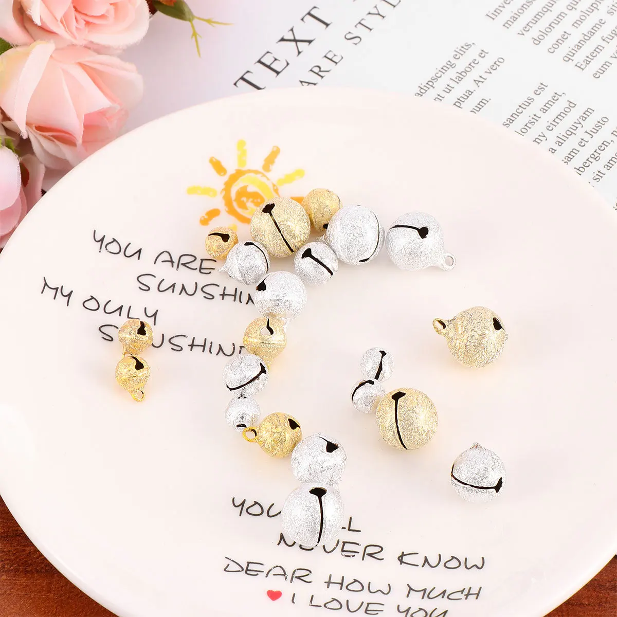 

80Pcs Delicate Bell Pendants for Pet Collars Stylish Metal DIY Charms Perfect for Handmade Jewelry Crafts 8Mm 10Mm 12Mm 14Mm