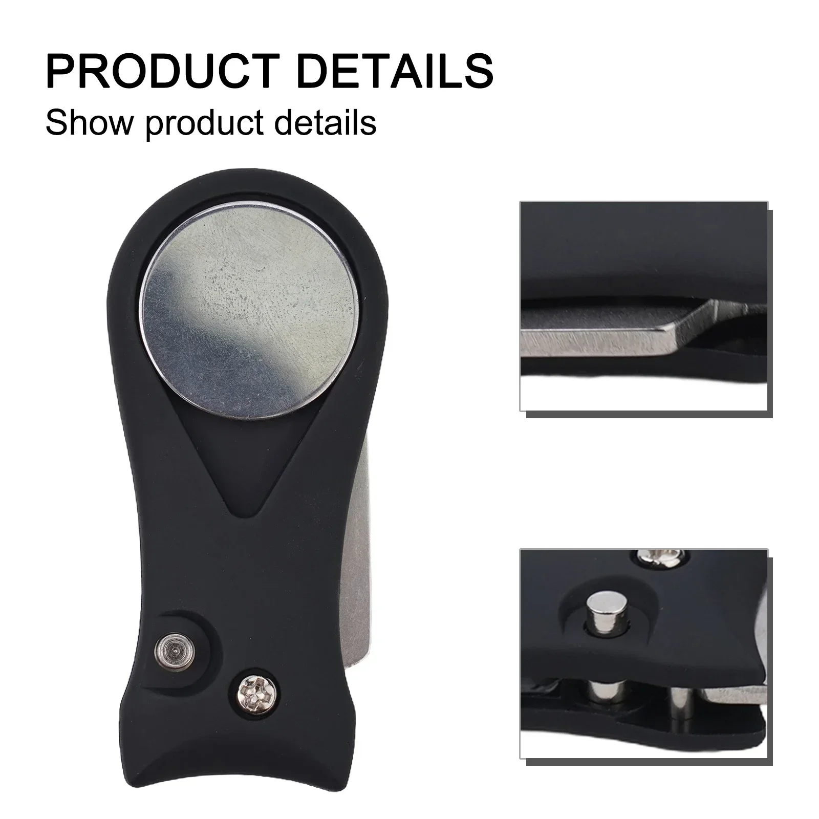 1pcs Divot Repair Tool With Ball Marker Pitch Mark Fork Fork Prongs Foldable Pitchfork Outdoor Sports Accessories