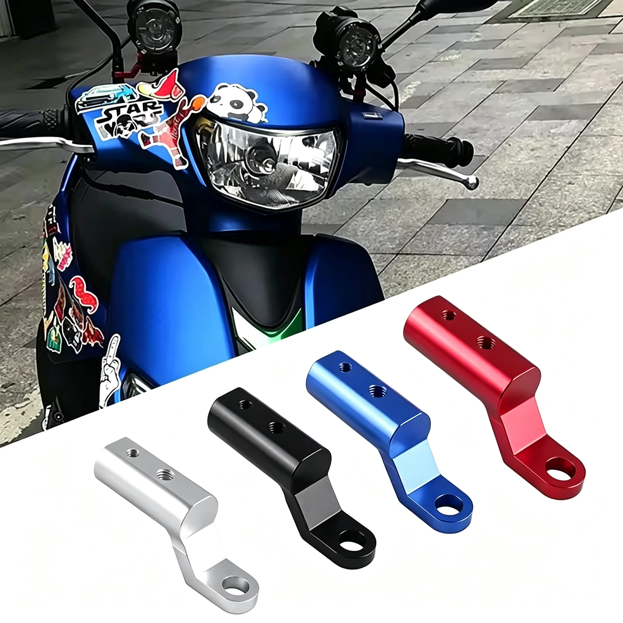 1Pcs Motorcycle Rearview Mirror Extension Mounting Bracket Extension Rod Aluminum Alloy CNC Motorbike Accessories Mount ﻿