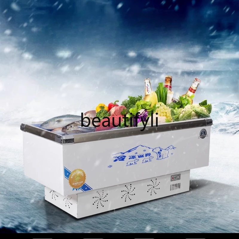 

Freezer Commercial Large Capacity Display Cabinet Freezer Freezer Refrigeration Dual-purpose Island Cabinet Horizontal