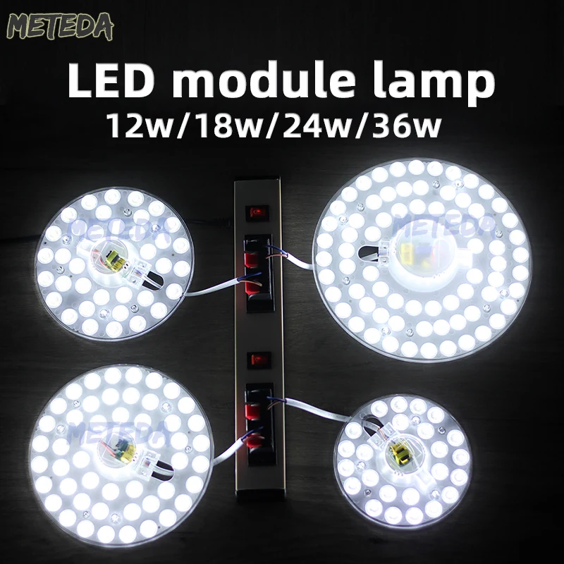 36W 24W 18W 12W PANNELLO ad anello LED Cerchio di luce AC220V LED Pannello da soffitto Il pannello lampada circolare Chip di ricambio per lampada da soffitto a LED